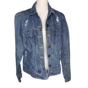 Harold’s Distressed Destroyed Blue Jean Jacket‎